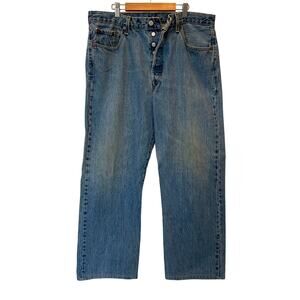 Levi's Original 501 All American Blue Mid Wash Faded Classic Denim Jeans W38 L30